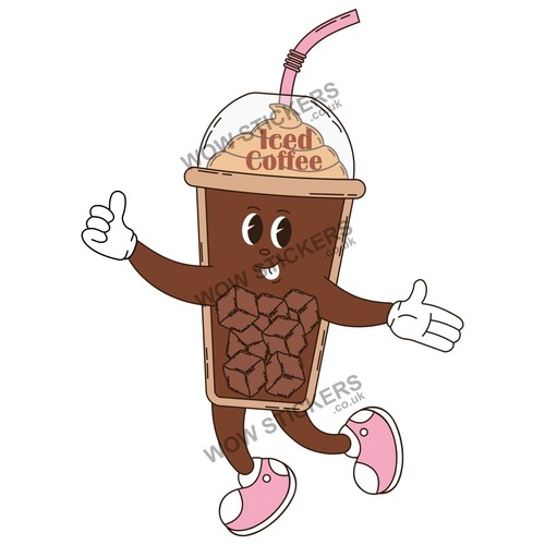 Iced coffee mascot - iced,