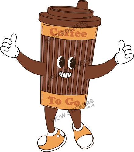 Coffee mascot sticker - go,