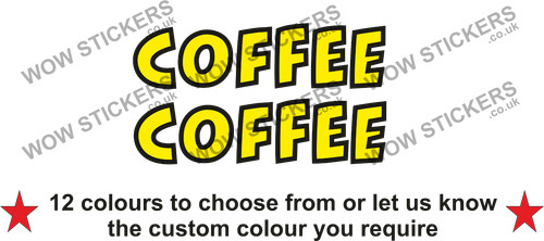 Coffee text stickers - x,