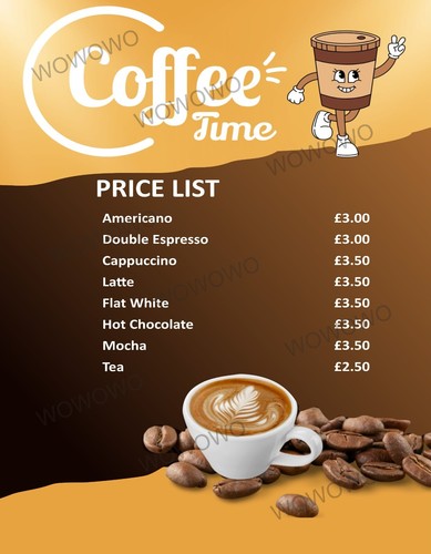 Tea coffee menu price - coffee,
